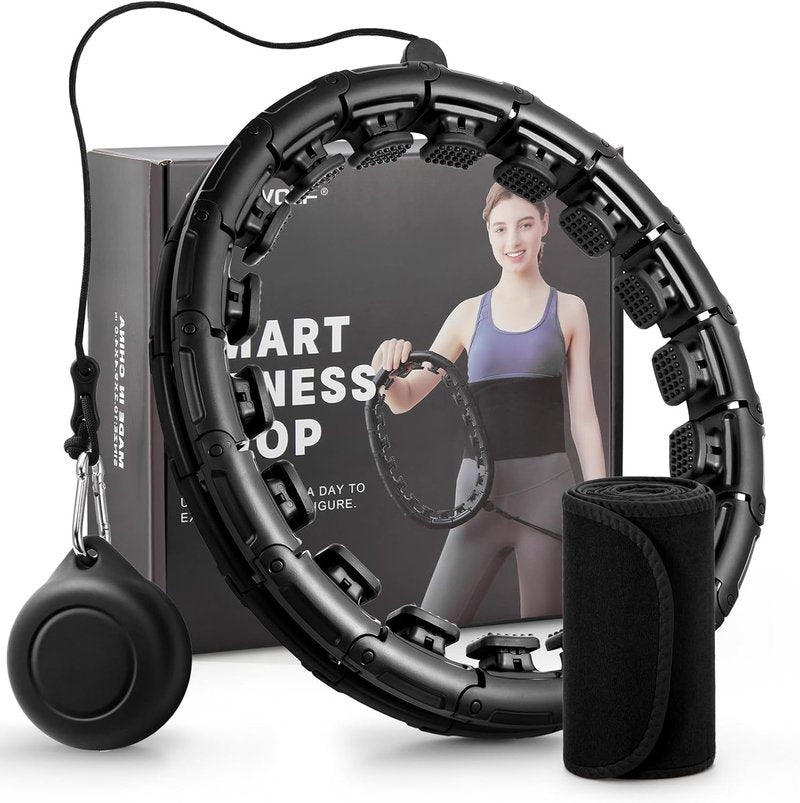 Weighted Fit Hoop for Adults - Plus Size Smart Fitness Hoop with Extra Sweat Belt | 32 Detachable Links for Effective Weight Loss & Massage