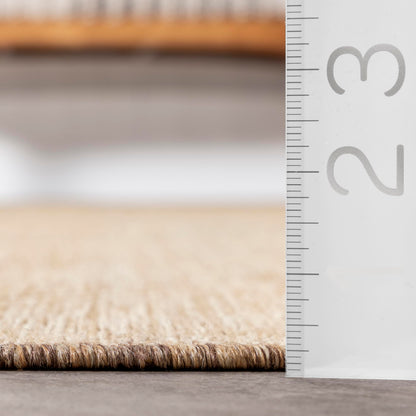 Nuloom Outdoor Performance Ray Brown/Ivory, 3'6" x 5', Solid, Soft and Textured, High Traffic, Stain Resistant, Easy Clean, Durable Area Rug for Indoor/Outdoor Patio, Deck, Porch, Garden, Courtyard