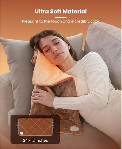BOB AND BRAD Weighted Heating Pad with Far Infrared Therapy, Large Heating Pad for Body Back Deep Muscle Pain Relief, Gift for Family Women Men, ETL Certified & FSA/HSA Eligible 2.4lbs, 12"x24"
