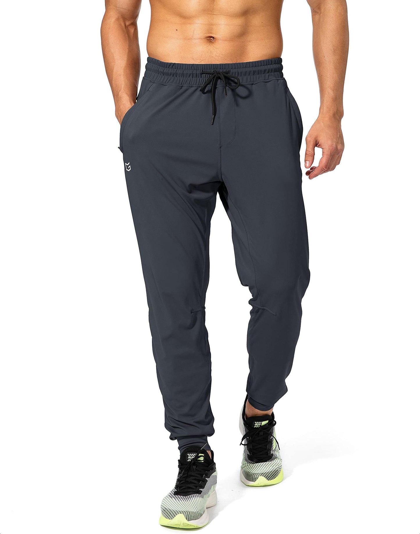 G Gradual Men's Sweatpants with Zipper Pockets Athletic Pants Traning Track Pants Joggers for Men Soccer, Running, Workout(Grey,XXL)