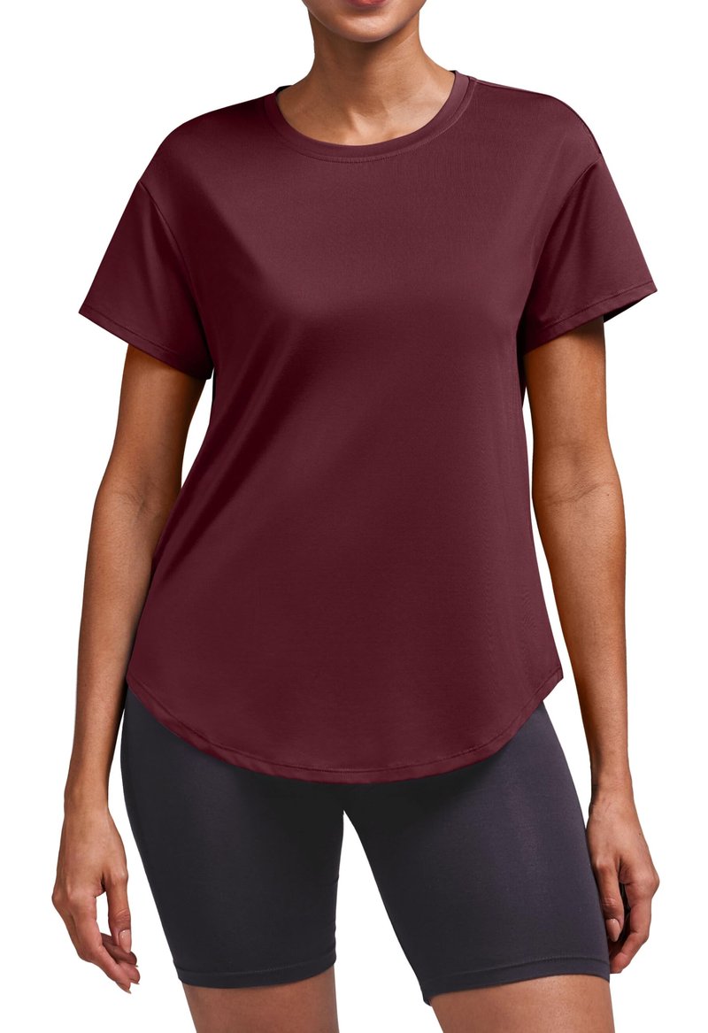 Alaroo Workout Tops for Women Short Sleeve T-Shirts Loose Fit Shirts Fitness Clothing Pilates Summer Tops 2026 Lightweight Red M