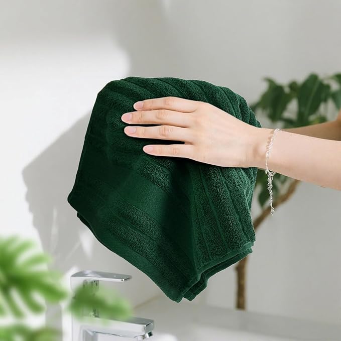 Jacquotha 2-Pack Hand Towels Ribbed – Kitchen & Bathroom Premium Cotton Towels