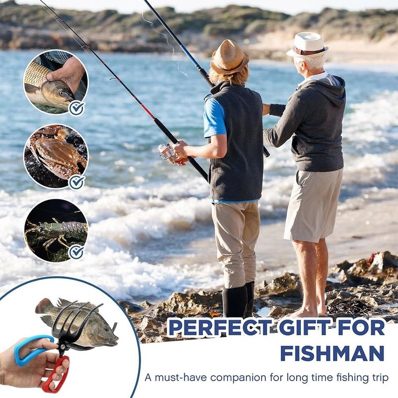 SMILEASE 3 Claw Fish Gripper, Metal Fishing Pliers Gripper, Non-Slip Fish Grabber Tool, Multifunctional Fish Grips Clamp for Catch and Release, Lightweight Fishing Accessories (2 Claw, 1pcs)