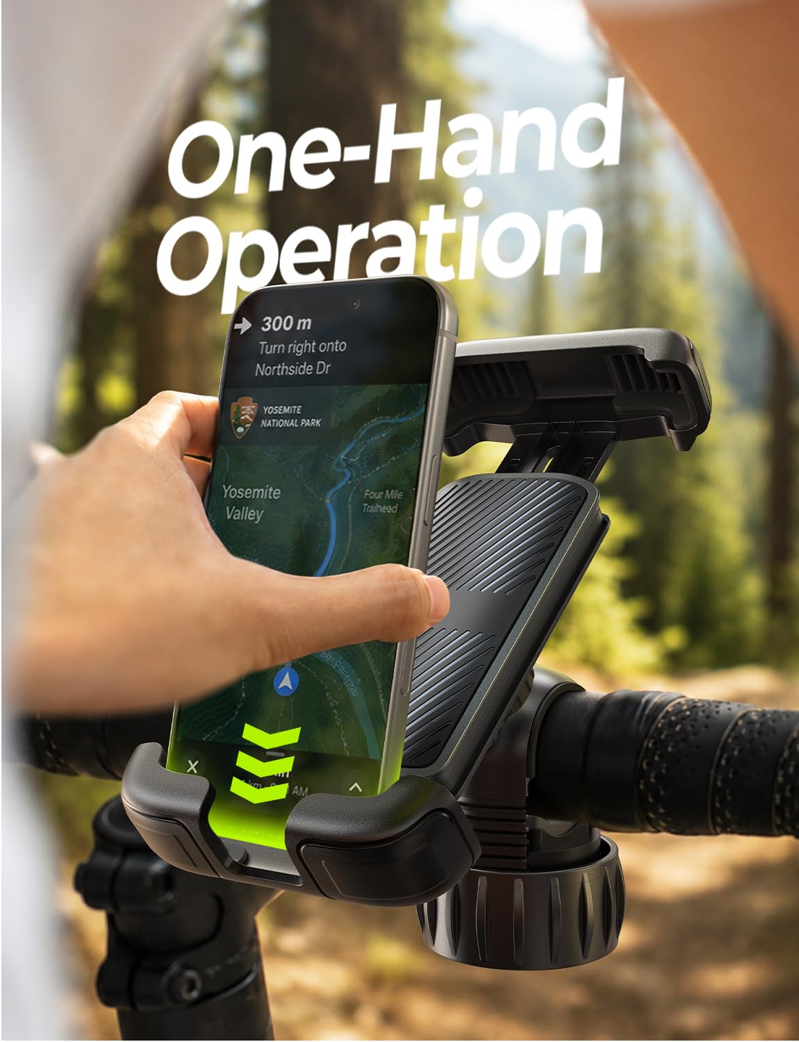 LISEN Bike Phone Holder, [Super Easy Install] Motorcycle Phone Mount Ebike Accessories Bicycle Handlebar Holder Mount Gifts for Adults Kids Men Mountain Mini Bike Scooter Gear Accessories, Black