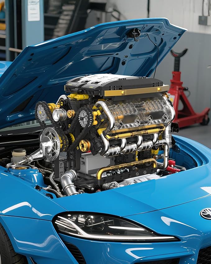 Karei V8 Engine Building Set V8 Engine Model Kit That Run with Manual &amp Electric Dual Working Modes V8 Building Motor Kit Runs 2 Directions and 2 Speeds STEM Toys Gifts for 14+ and Adult (1065