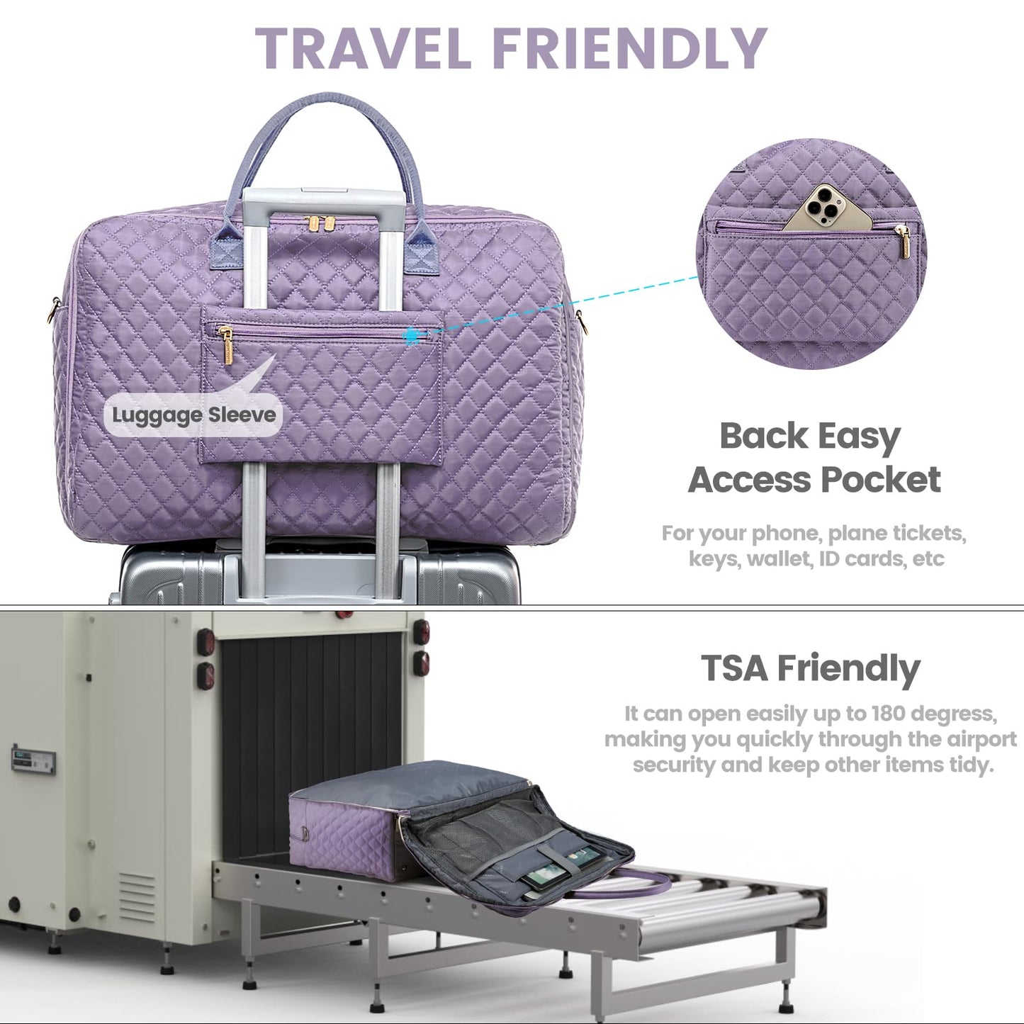 LOVEVOOK Travel Duffle Bag, Weekender Bag for Women with Professional Laptop Compartment Carry on Overnight Case with Toiletries Kit Wet Pocket for Business Travel, Hospital bag for Labor and Delivery