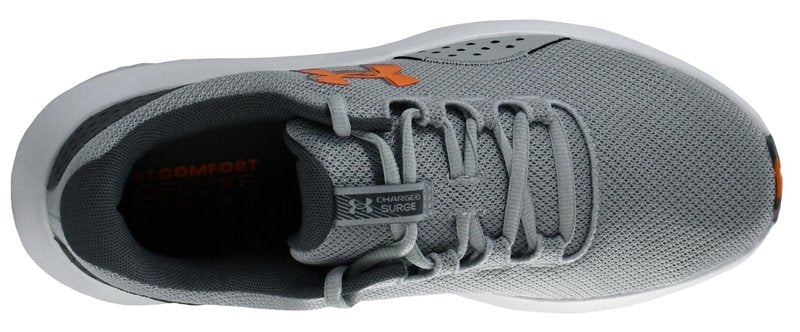 Under Armour Men's Charged Surge 4 Sneaker, Mod Gray/Castlerock/Team Orange, 14