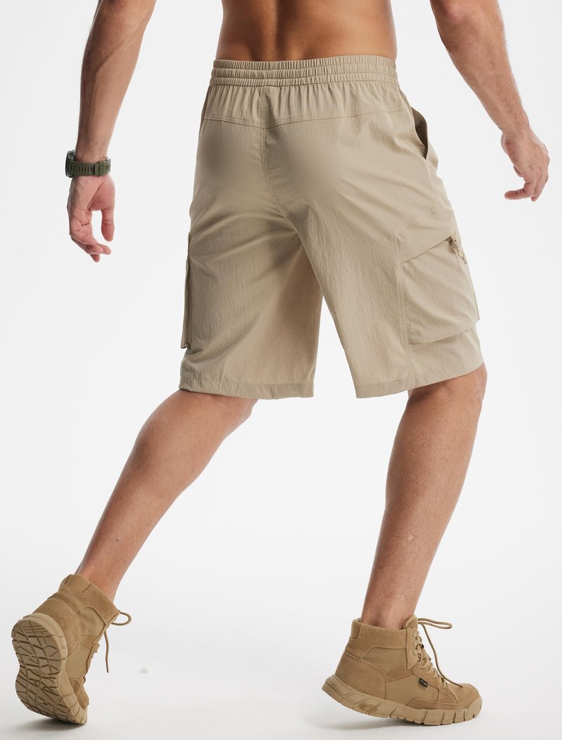 Libin Men's Shorts Casual All Day Comfy Quick Dry Lightweight Cargo Hiking Shorts Breathable Stretch Outdoor Sports Travel Summer Clothing with Zipper Pockets Khaki M