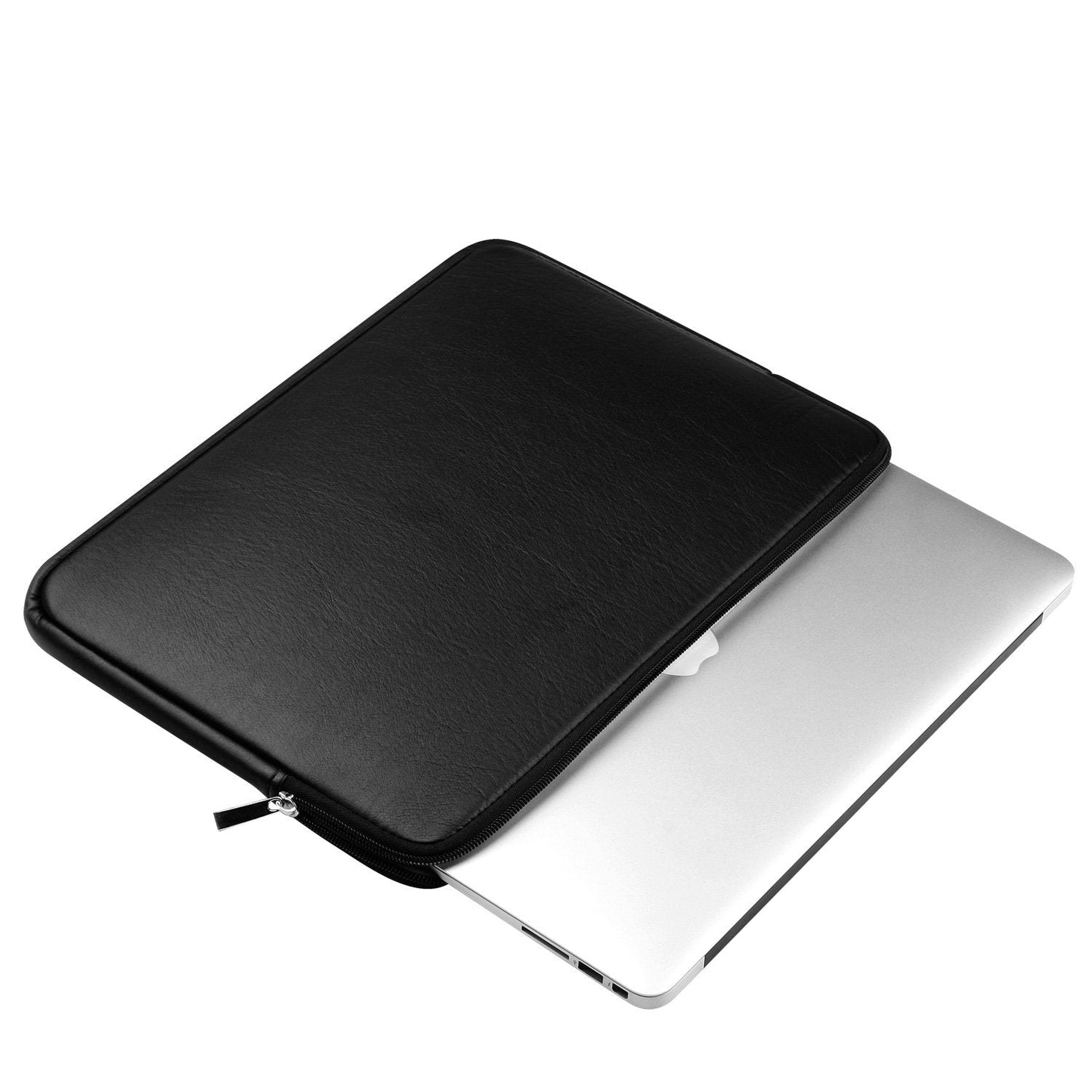 CCPK 15.6" Laptop Sleeve Compatible for 16" MacBook Pro 16 Inch 15" Mac Hp Acer Aspire 5 Samsung Lenovo Surface Book Envy x360 15 In Computer Cover 16in PC Carrying Case 15.6 Inch Bag PU Leather Black