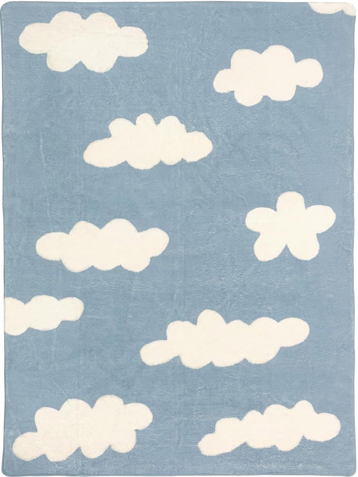 USTIDE 5 x7 Blue Sky White Cloud Area Rug Super Soft Fluffy Wool Rug Kids Rug Non Slip Carpet Floor Mat for Living Room Bedroom Children Room Nursery