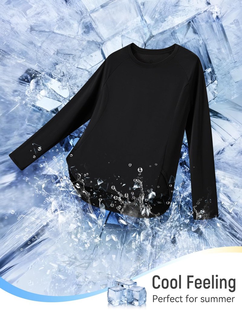 baleaf Long Sleeve Cooling Workout Tops for Women Sun Shirts UPF 50+ Quick Dry Lightweight Soft Running Athletic Gym Hiking
