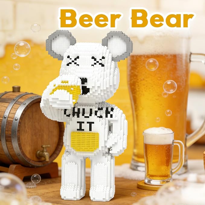 Beer Bear Building Blocks (8235 PCS) Creative Animal Brick Set for Kids &amp Adults Micro Building Blocks Teddy Blocks Children Toys for Christmas Halloween Anniversary