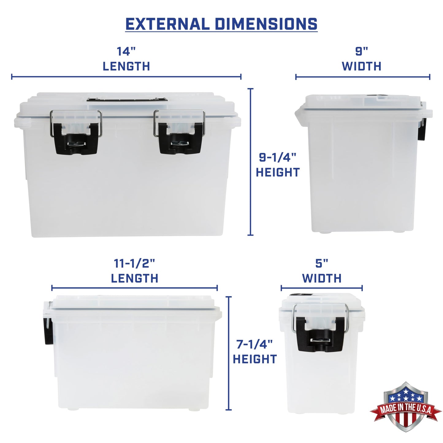 Sheffield 12722 Storage Bins With Lids, 2-Pack Stackable Storage Bins, Made in USA, Lockable and Water-Resistant Containers with Lids, Plastic Containers for Home, Classroom, and Dorm