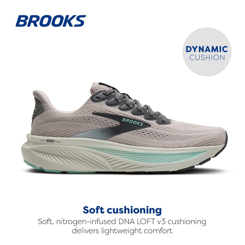Brooks Women’s Ghost 17 Neutral Running Shoe - Mauve/Yucca/Bluewash - 8.5 Medium