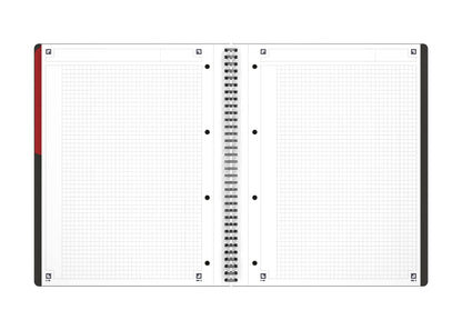 OXFORD 100104329 Activebook International A4 + Checkered with Indexable Index and Document Pocket Gray Spiral Notebook Block - a Smart Organization for Managers and Executives