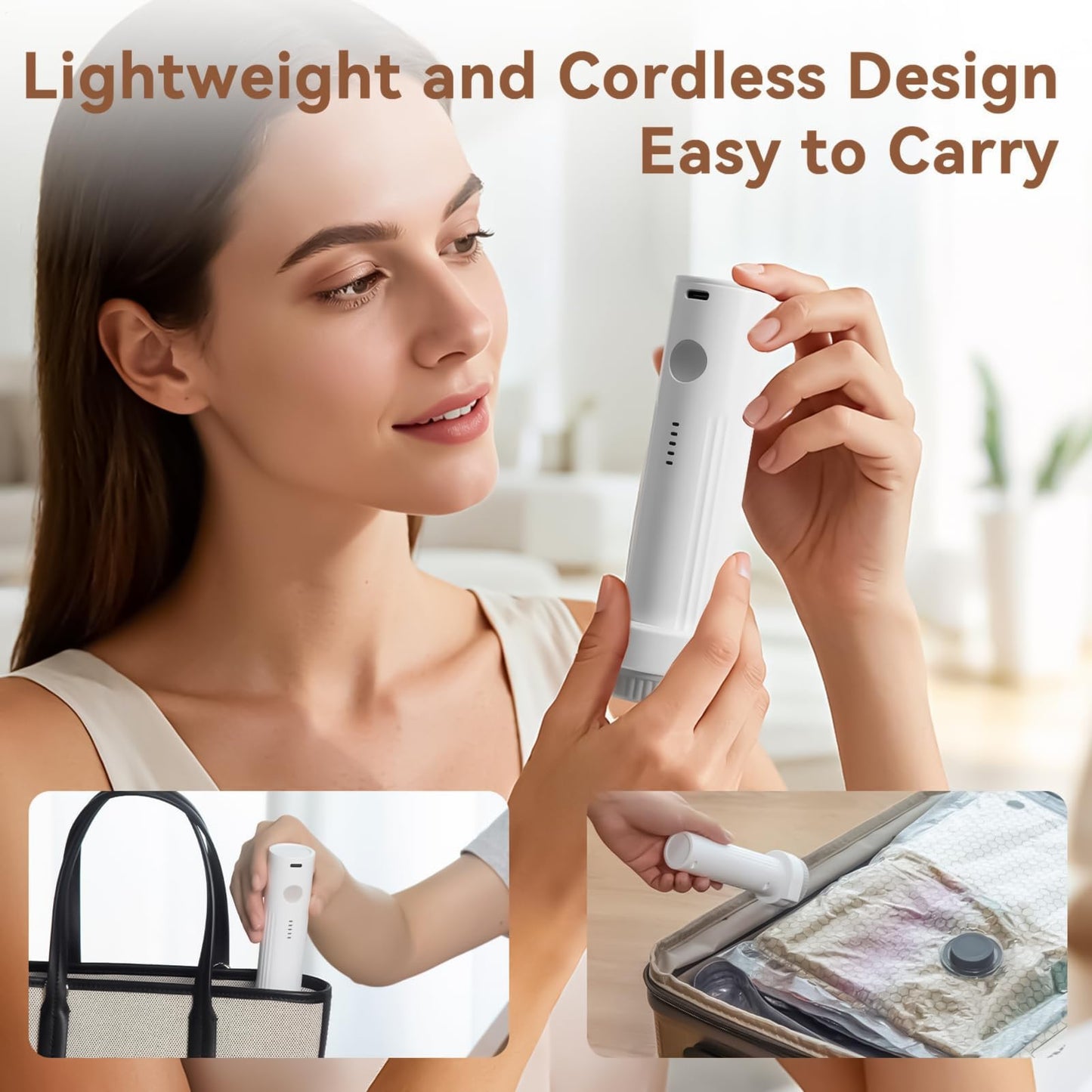 Cordless Electric Vacuum Pump, Vacuum Pump for Storage Bags, 6000Pa Air Compression Machine, Vacuums Pumps, Portable USB Pumps for Clothes Blankets Shirts Coats Scarf Jacket Pant Travel