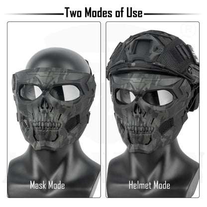ACTIONUNION Airsoft Mask Full Face Skull Balaclava Face Mask Men Skeleton Mask Tactical Protective Paintball Mask Halloween Cosplay Costume