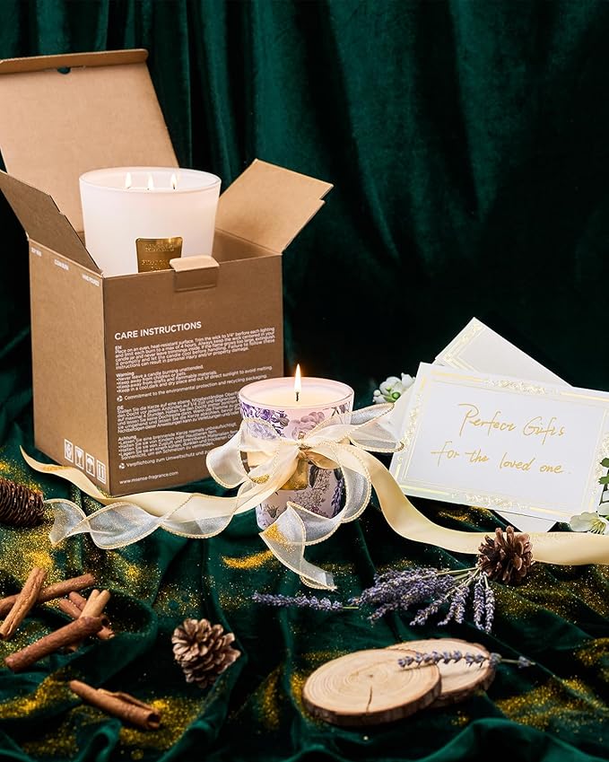 M&SENSE Pumpkin Spice Scented Candle, Soy Candles 14.1oz 60H Burn Time Slow Burning, Fall Winter Scent Unique Halloween Thanksgiving Gifts Home Decor