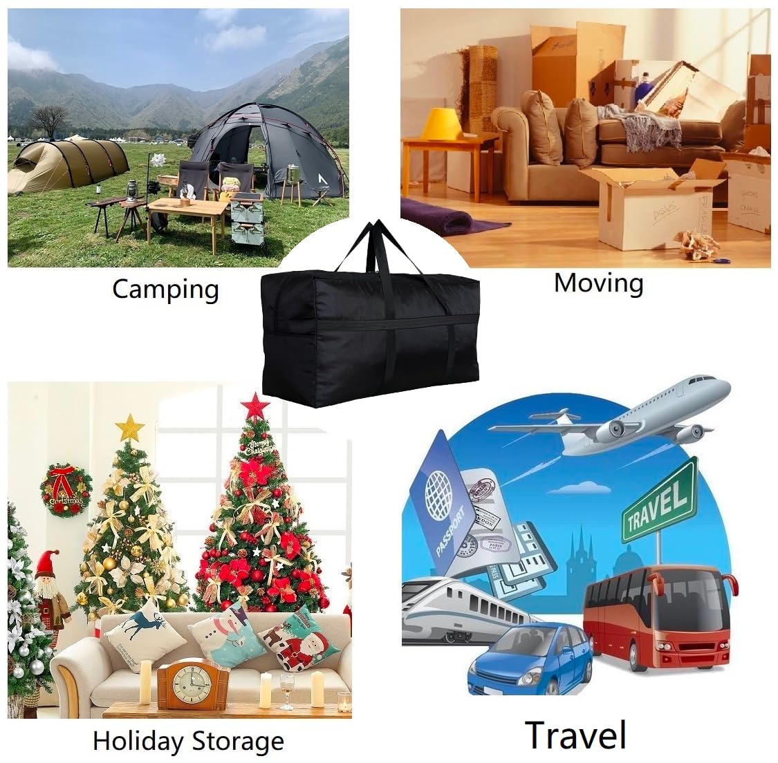 DoYiKe Extra Large Storage Duffle Bag with Zippers and Handles, Orange Big Foldable Duffle Bag for Travel-130L