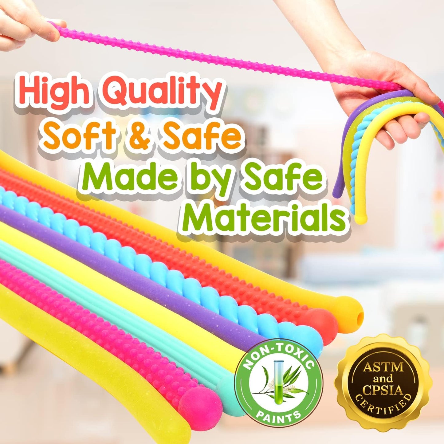 Sensory Autism Toys for Kids - Textured Stretchy Fidget Toys for Stress - Sensory Toys Special Needs for Autistic Toddlers Boys Girls Stocking Stuffers Gifts, Treasure Prizes Classroom - 8 Pack