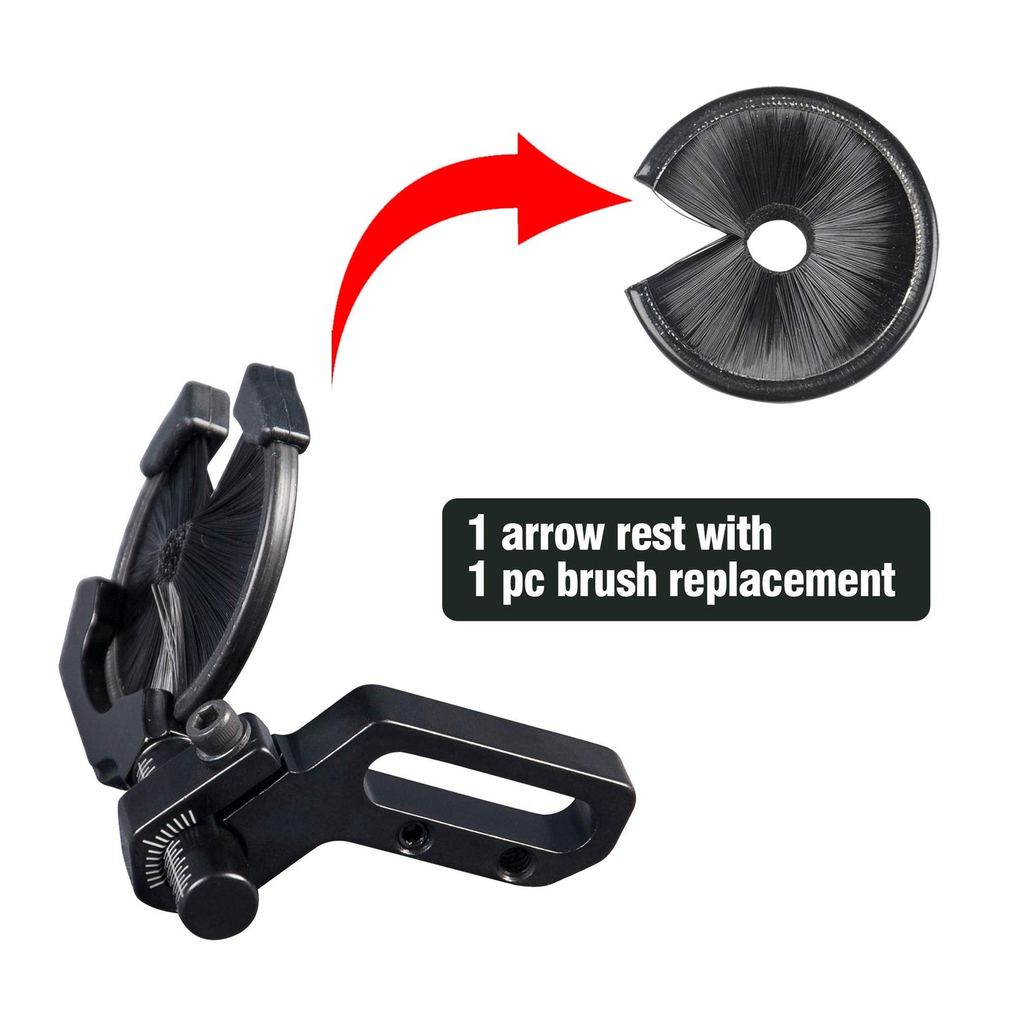 Compound Bow Full Containment Brush Arrow Rest Archery Accessories - Round Replacement Black