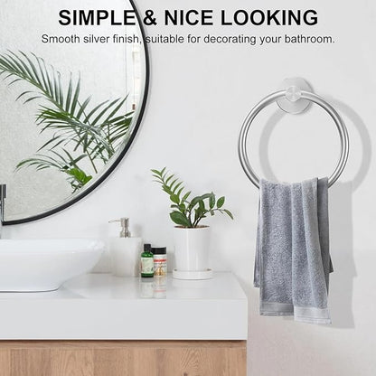 SetSail Towel Holder for Bathroom Wall Silver Towel Ring Stainless Steel Hand