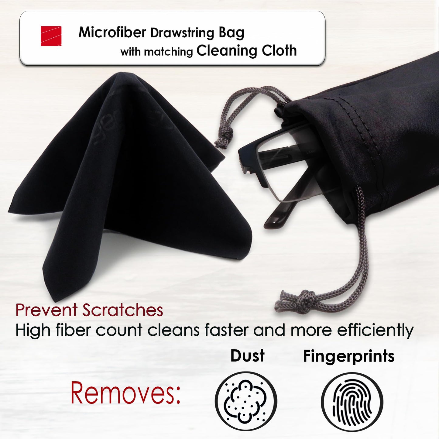 SMALL/NARROW/SLIM Hard Shell Eyeglass Case – Small Protective Glasses Case with Microfiber Pouch & Cleaning Cloth fit readers and reading frames (S5 Classic Black)