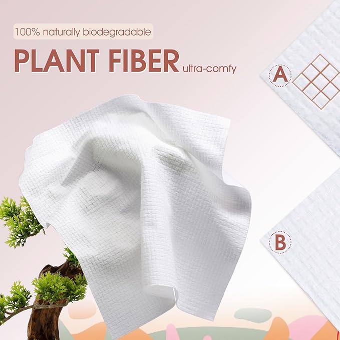 2Pack Disposable Face Towel Facial Cloth Thicker Large Size 10"X12" Towelettes