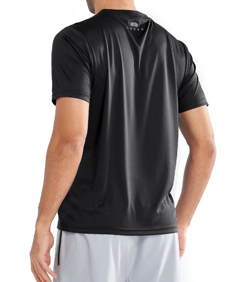 NORTHYARD Men's UPF 50+ Sun Protection Shirt Short Sleeve Swim Rash Guard SPF UV Athletic Workout Running T-Shirt Black XL