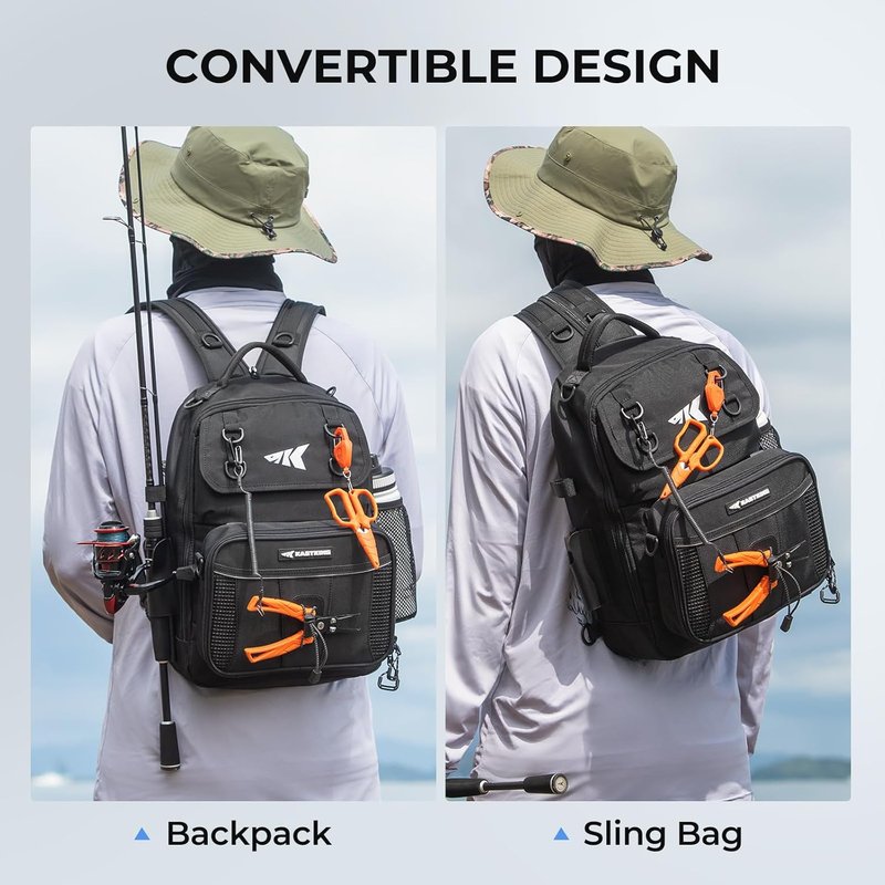 KastKing Fishing Sling Bag - Versatile Backpack with Rod & Beverage Holder | Ideal Tackle Bag for Outdoor Adventures