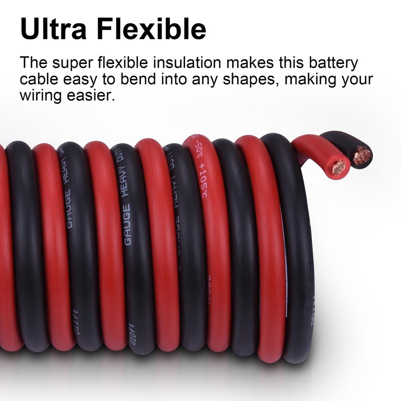 Geosiry 8 Gauge Battery Cable, 15FT Red + 15FT Black 8 AWG Welding Cable, Stranded Oxygen-Free Copper Wire for Automotive, Battery, Solar, Marine and Generator