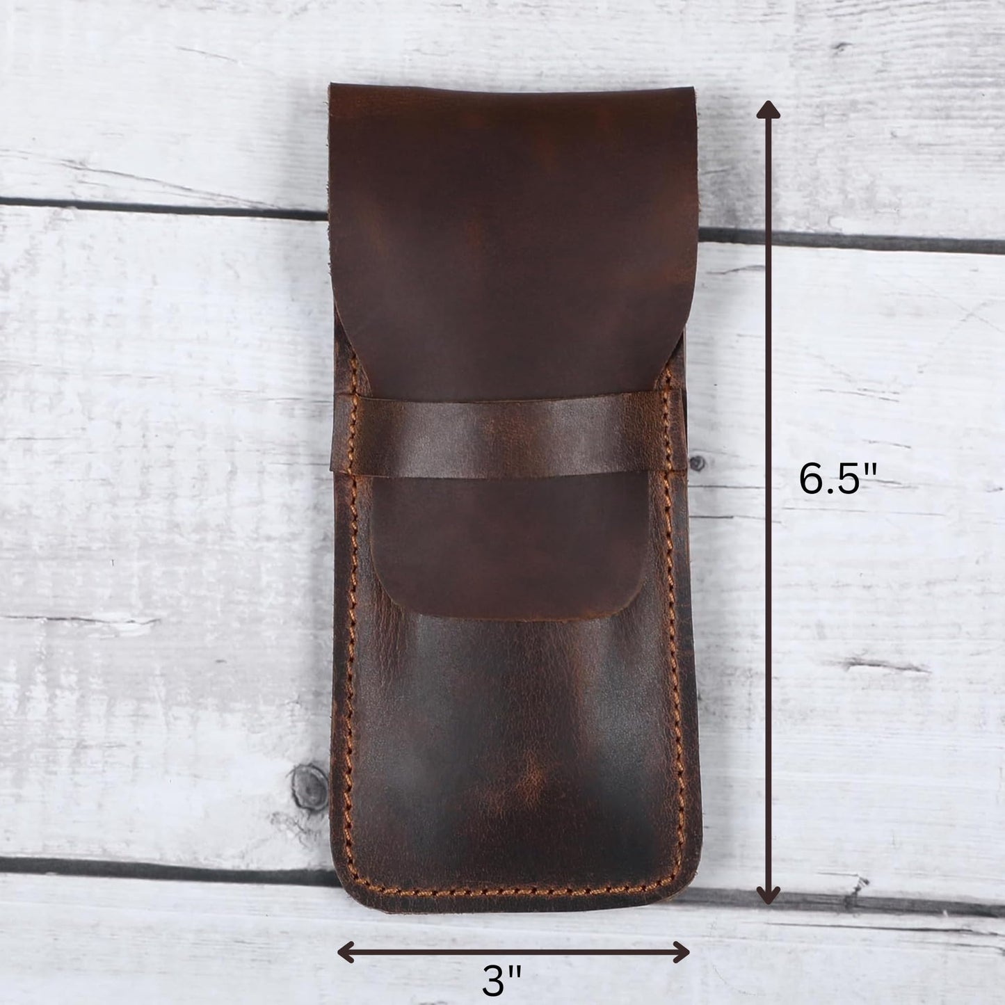 CestAntiQ Leather Pen Case - Handmade Executive Pen Holder - Professional Fountain Pen Organizer Pouch Brown