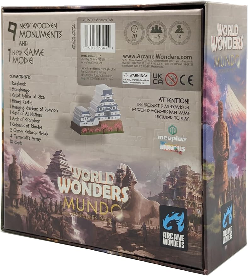 World Wonders Mundo Expansion Strategy Board Game for 1 to 5 Players and Ages 14+ Arcane Wonders