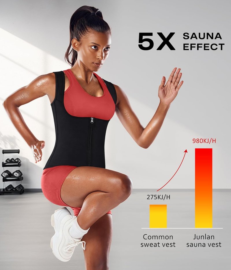 Waist Trainer for Women - Junlan Sauna Suit Sweat Vest for Effective Workouts | Adjustable Fit
