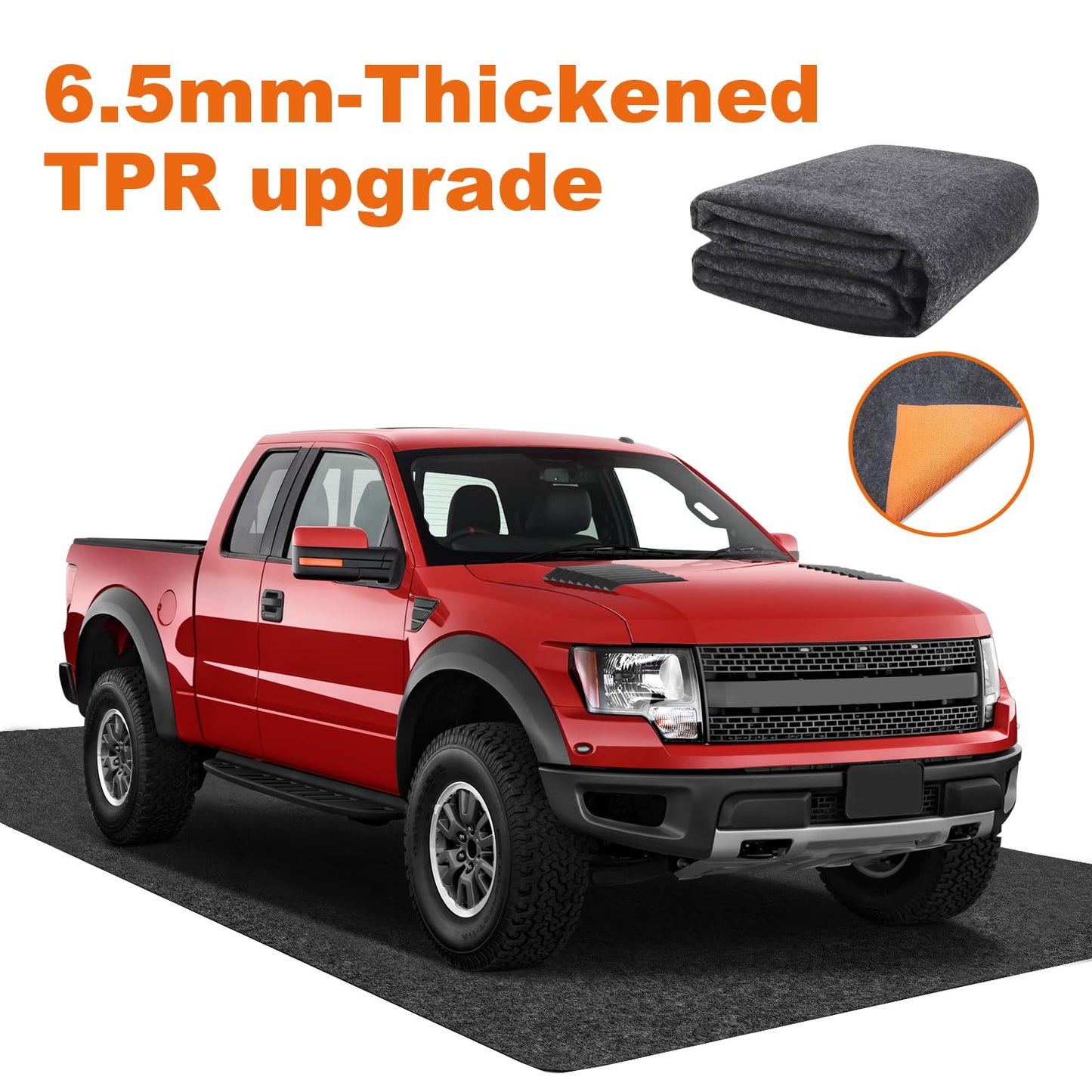 LMRSTOO 17 * 7.4 Ft Heavy Duty Oil Spill Mat, 6.5mm Thickened Extra Large Garage Floor Mat for Under Car, 1/4" Waterproof Rubber Backing Absorbs Oil Quickly, Washable, Reusable, Durable, Non-Slip