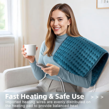 Heating pad for Back, Neck, Shoulder, Cramps and Leg Pain Relief, Heat Pads Christmas Gifts for Women, Men, Mom, Dad, Auto-Off,Machine Washable,Moist Dry Heat Options,Extra Large 12"x24"