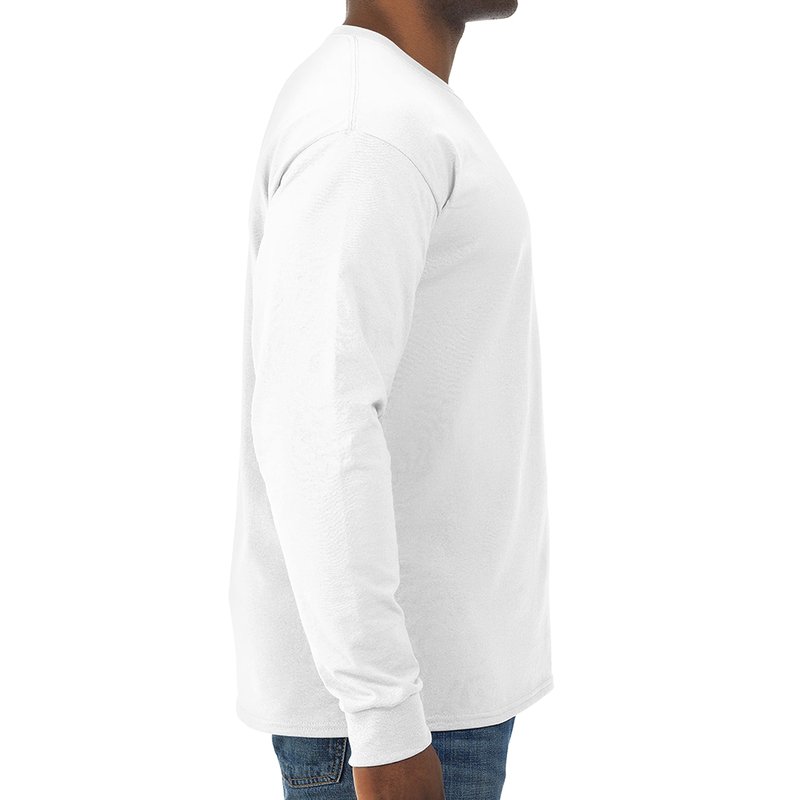 Jerzees Mens Dri-Power Long Sleeve T-Shirt T Shirt, White, Large US