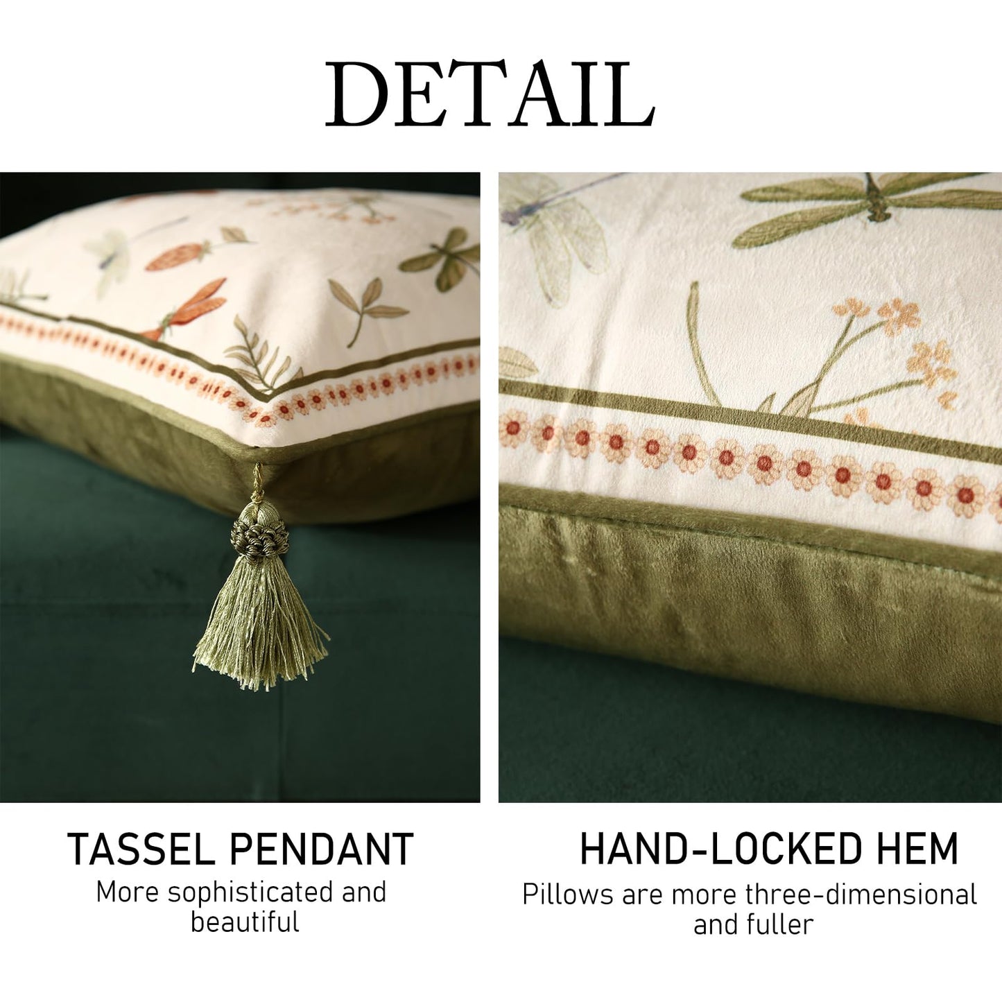 ISAENNE Designer Velvet Throw Pillow Covers,18"x18" Set of 2-Grace B