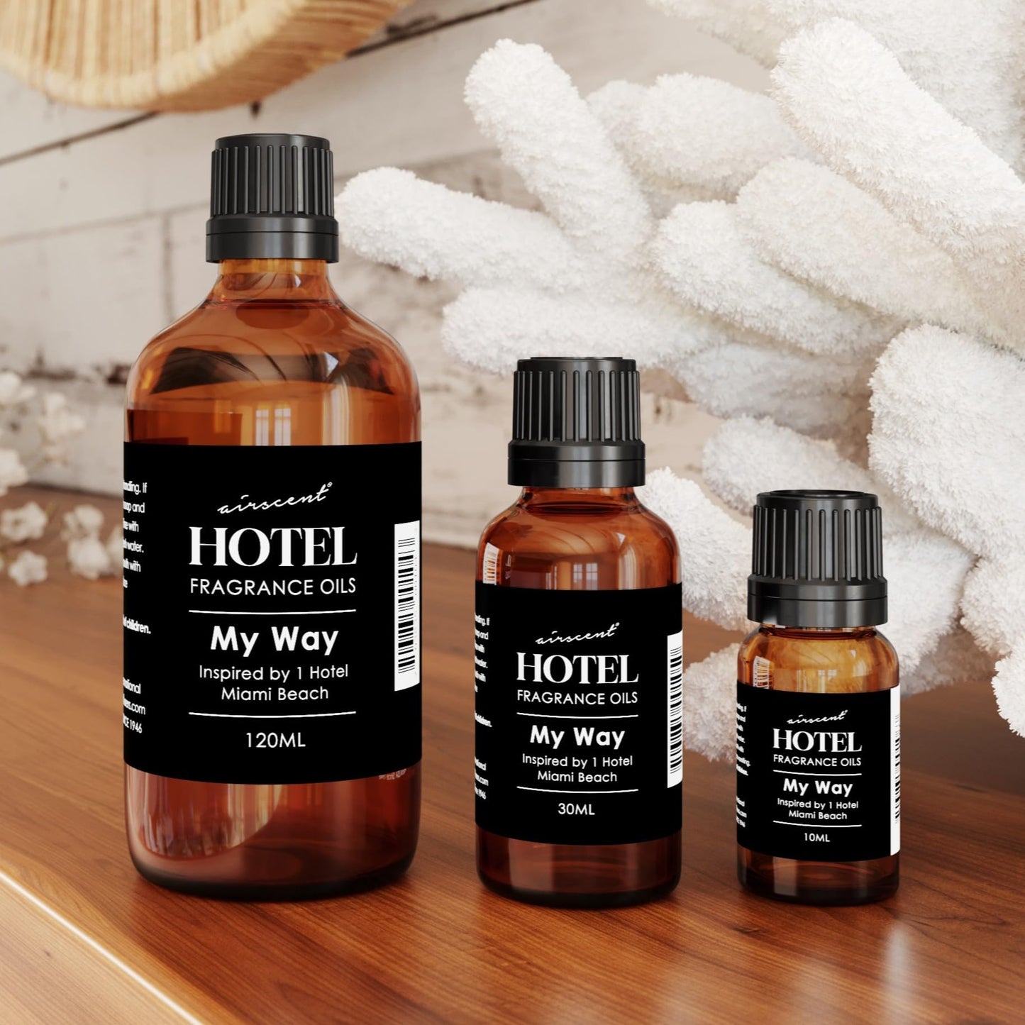 AirScent My Way Diffuser Oil Inspired by The 1 Hotel Miami Scent - Premium Fragrance Oil Blend for Ultrasonic and Waterless Diffusers and Crafting - 500 mL, 16.9 fl oz Glass Bottle