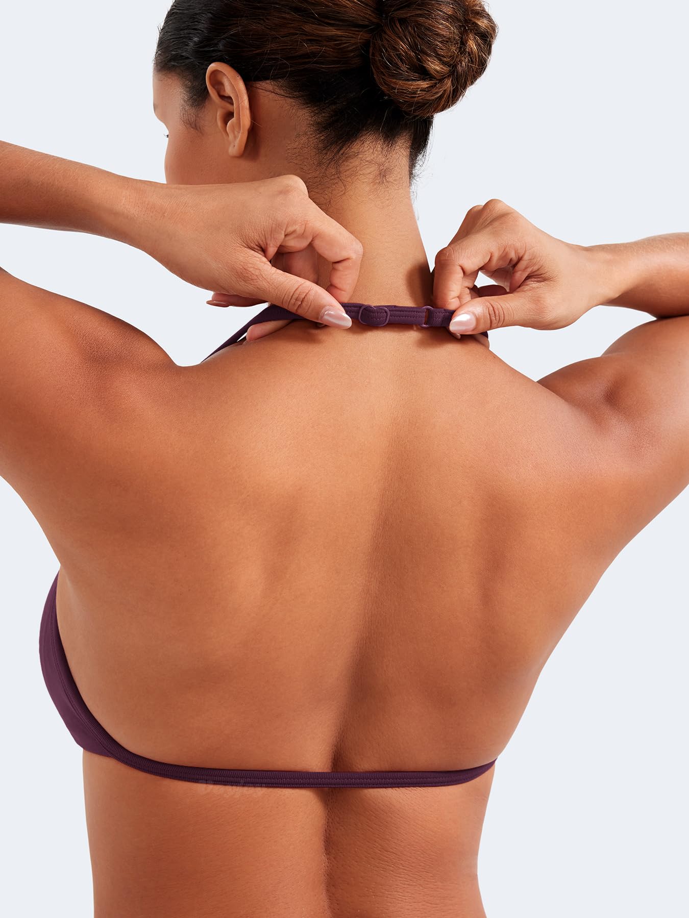 VOYJOY Impact Strappy Sports Bra Adjustable Padded Workout Bra for Women