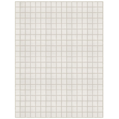 Tribesigns 8x10 Washable Area Rug, Soft Cream Modern Plaid Geometric Bedroom Rug, Non-Slip Low Pile Indoor Carpet for Living Room, Dining Room, Dorm, Office & Playroom, Oeko-TEX Certified