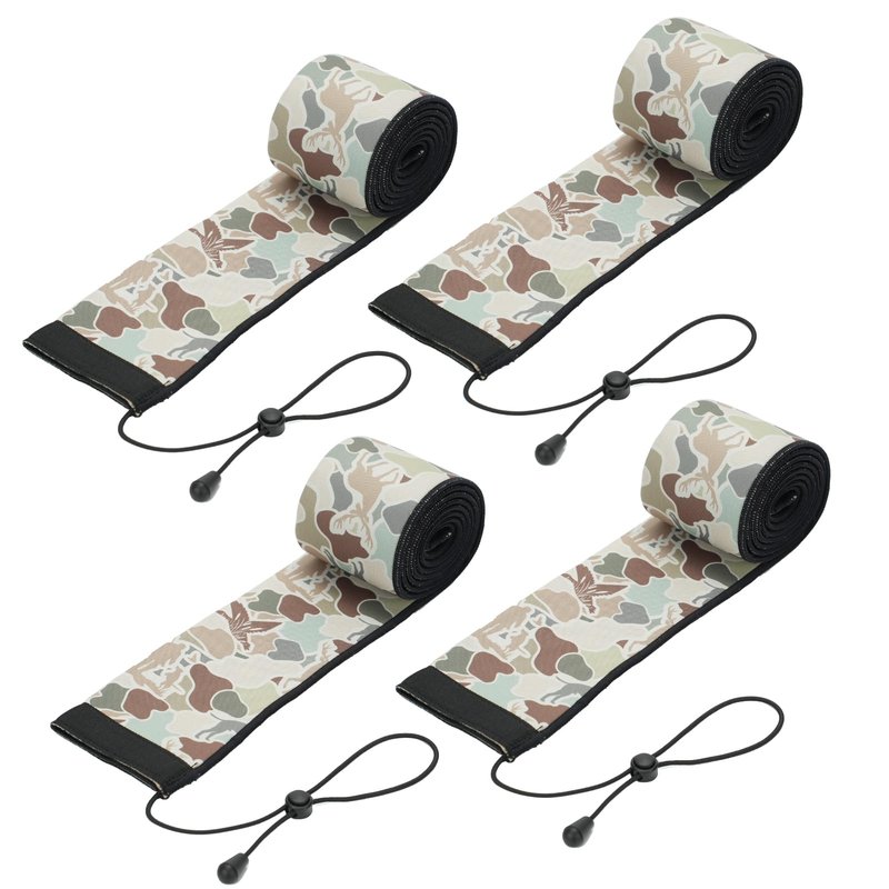 LERQDER Premium Neoprene Fishing Rod Sleeves-Durable,UV Resistance, Puncture Resistant, Rod Socks Protect Cover Casting, Spinning, Trolling Fishing Rods for Storage (4, Beige Camo, 60")