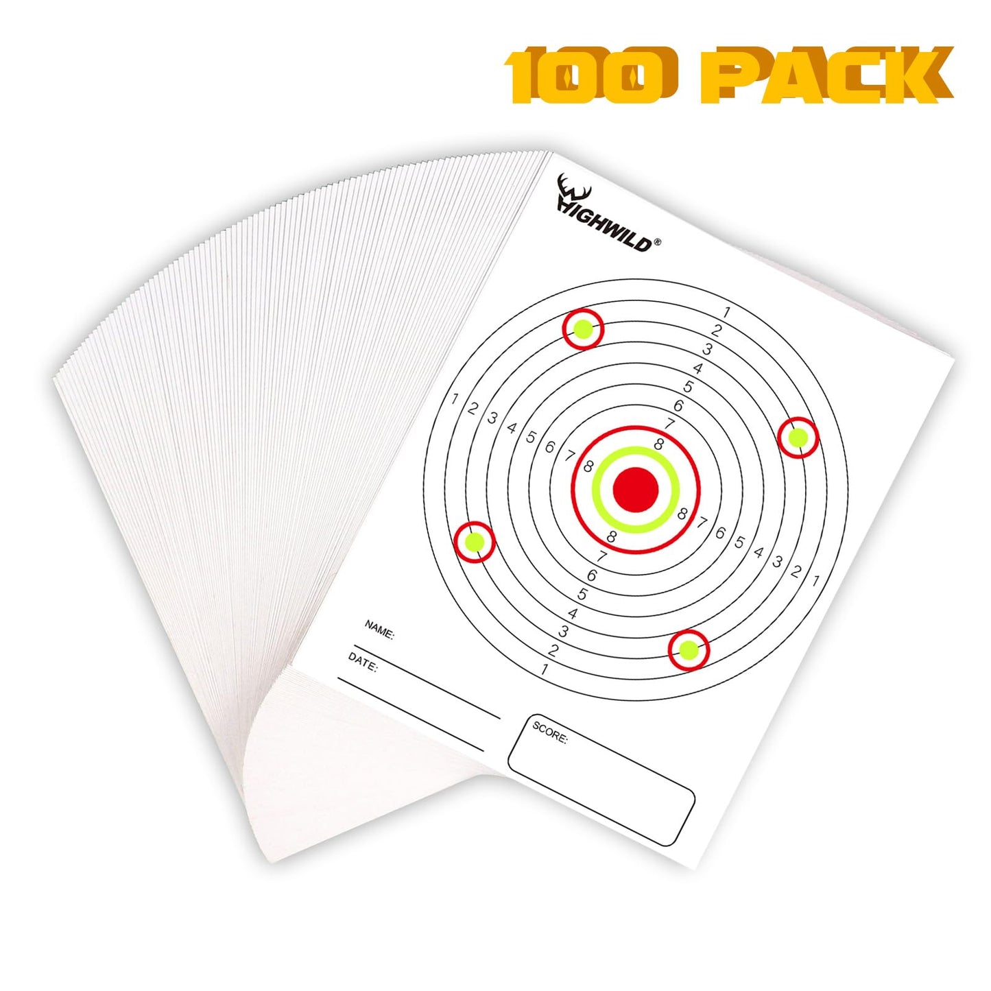 Highwild BB Trap Target (Airgun Only) with 10pcs 7" X 9" Paper Targets and 2 Spinner Targets