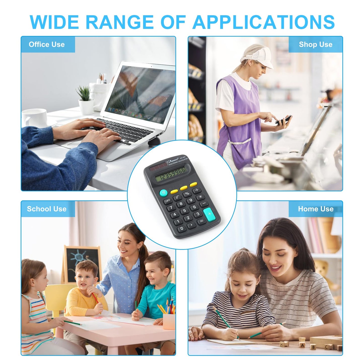 30 Pieces Pocket Size Mini Calculator Merkaunis Pocket Calculator Bulk Black Battery Powered Handheld 8 Digit Basic Calculators for School Desktop Home Kids Office