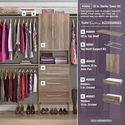 ClosetMaid SuiteSymphony Wood Closet Organizer Starter Kit