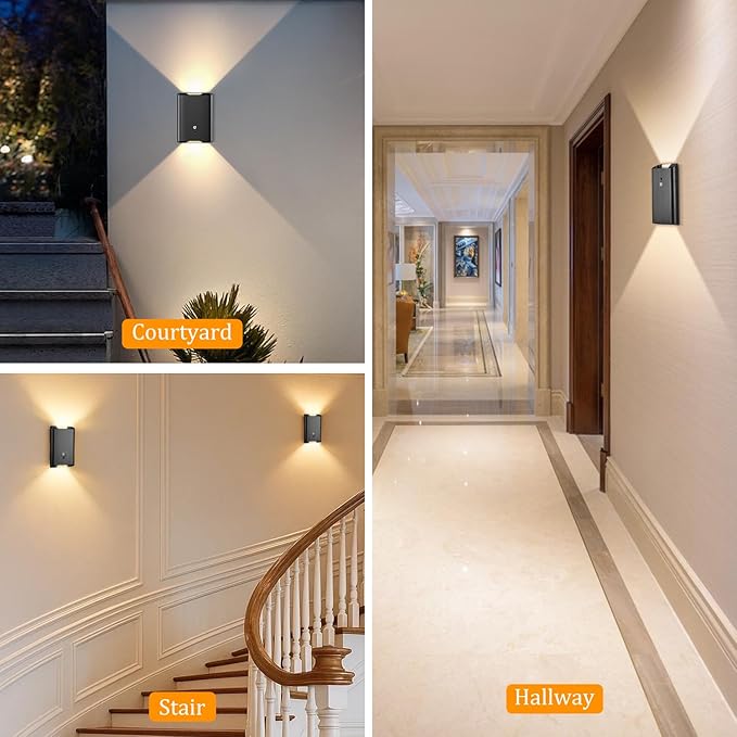 Motion Sensor Wall Light - Remote Control Battery Operated Wall Sconce 6000mAh Rechageable Lamps Brightness Adjustable 3 Color Temperature, Wall Decor for Bedroom Living Room(Black 2pcs)