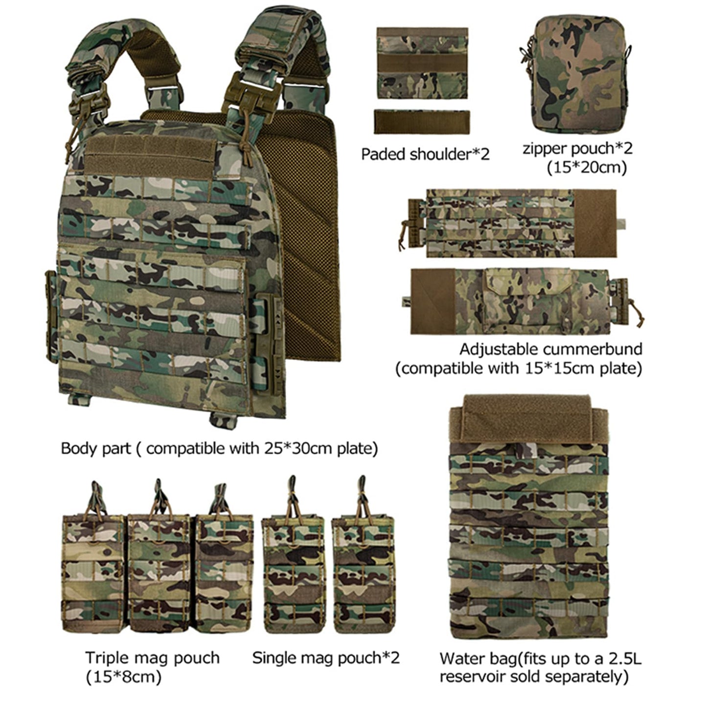 vAv YAKEDA Tactical Outdoor Vest Quick Release Adjustable Hunting Vest with PALS Molle System (US, Alpha, One Size, Regular, Regular, Mud Color)