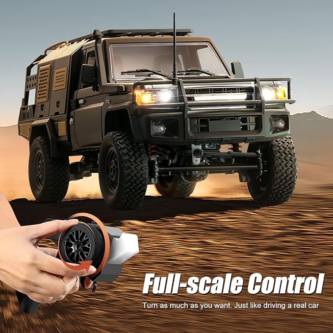 1/12 Scale RC Crawler MN-82S Remote Control Car 2.4GHz 4WD Off Road Rock Crawler Vehicle with Lights DIY Land Cruiser Pickup Truck Toy for Adults