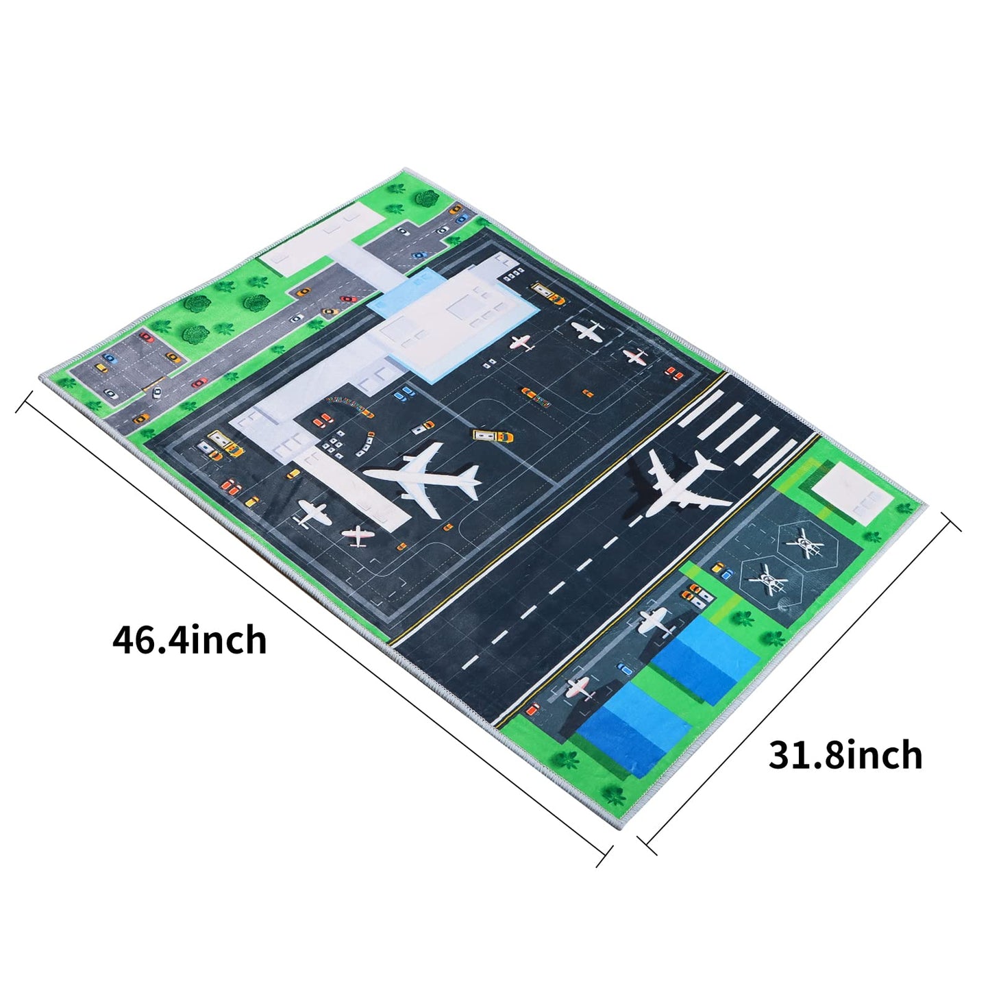 47''/63'' Kids Bedroom Carpet Kids Rug for Playroom, Creative Airport Fun Rug, Soft Kid Play Mat，Cute Kid Room Carpet，The for Children