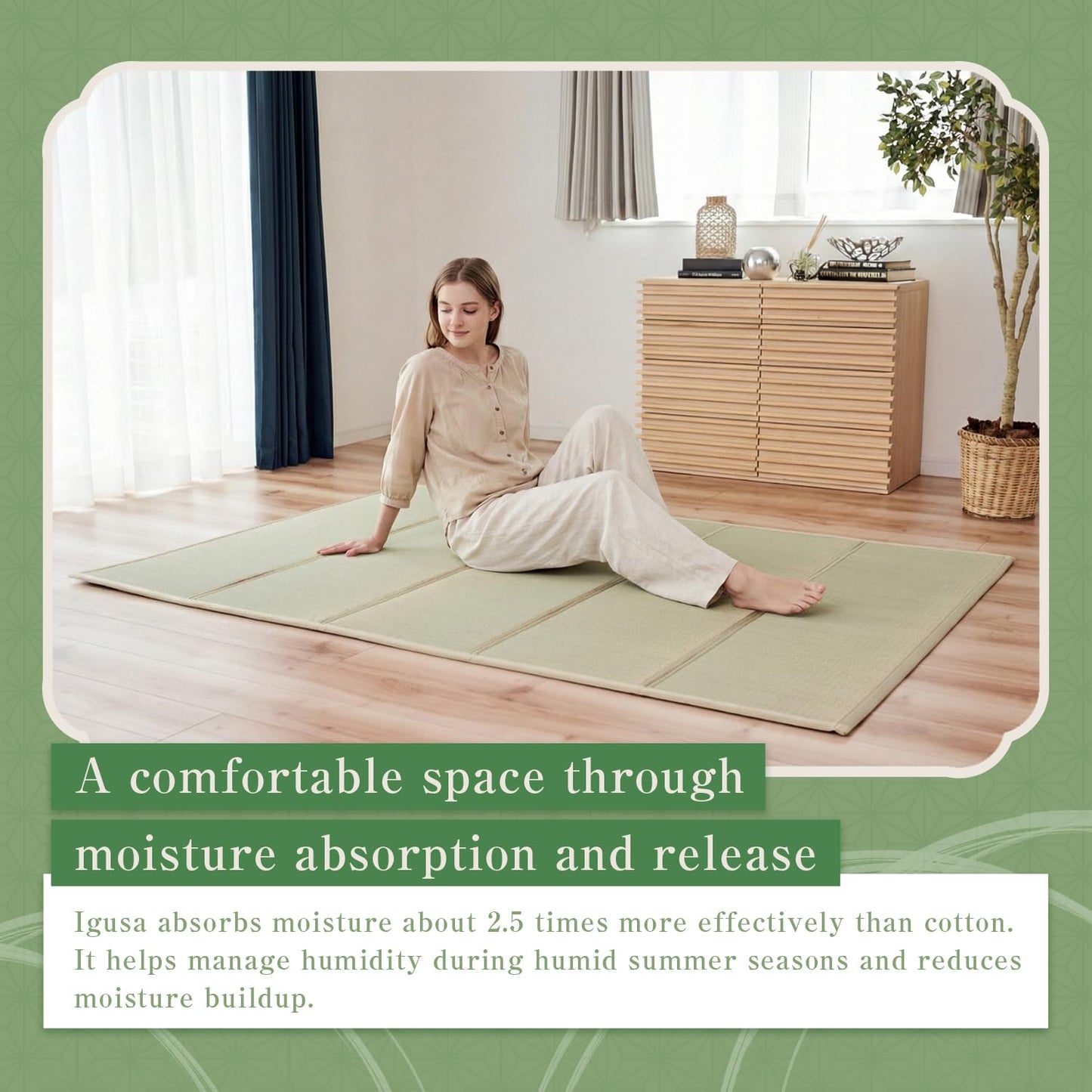 Tatami Mat – Foldable Japanese Tatami Mat Igusa Mattress, Rush Grass Floor Sleeping Futon, Meditation Yoga Zen Tatami, Full XL by BJDesign